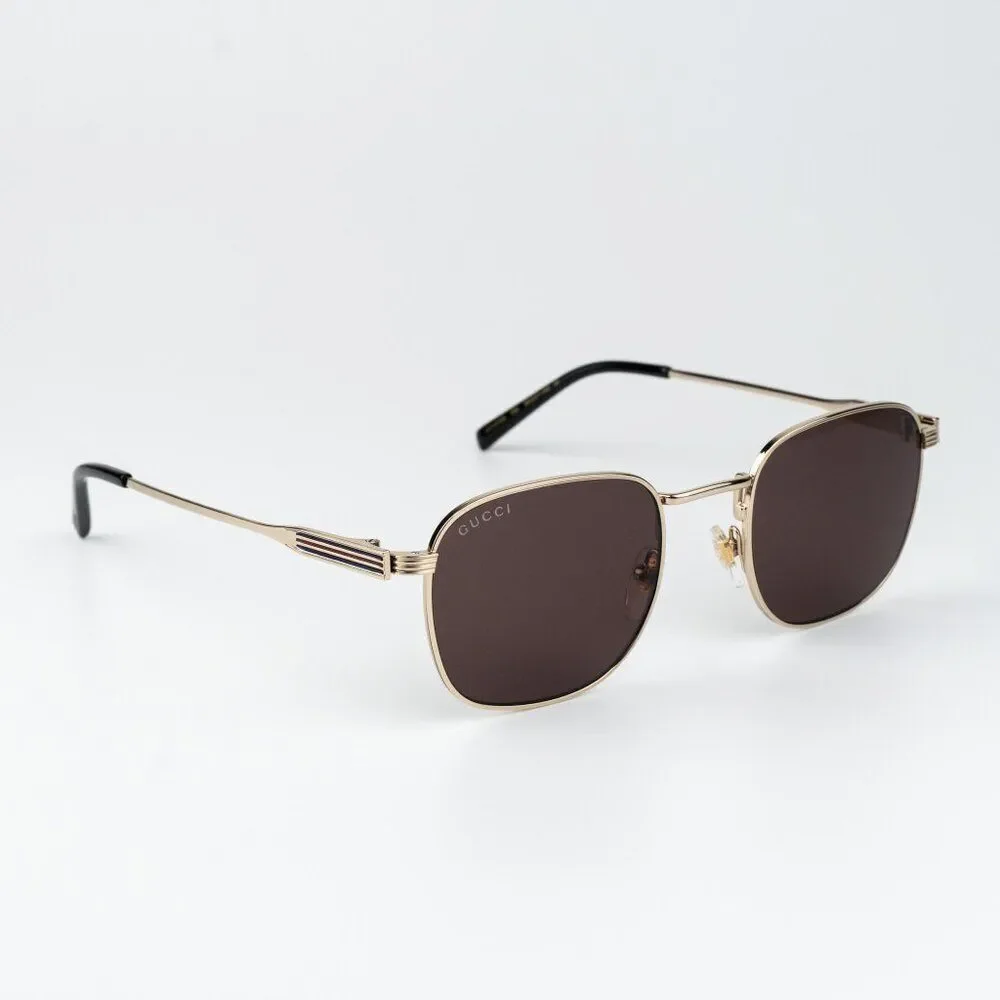Gucci Women Sunglasses Gold Brown Square GG1876S 002 NEW AUTHENTIC